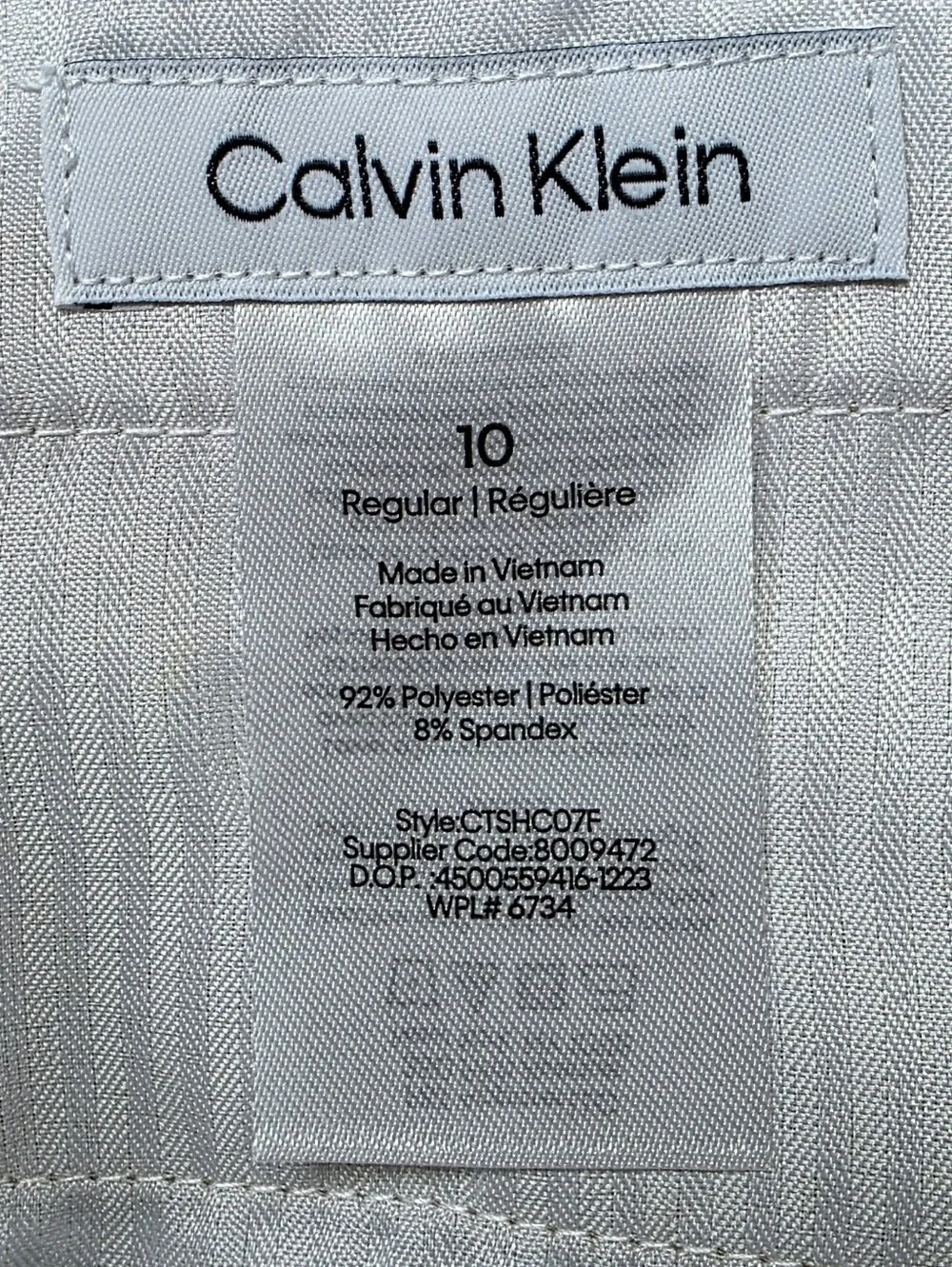 Calvin Klein X Slim Fit Suit Pants Khaki Tan Boys Size 10 Regular NWT
